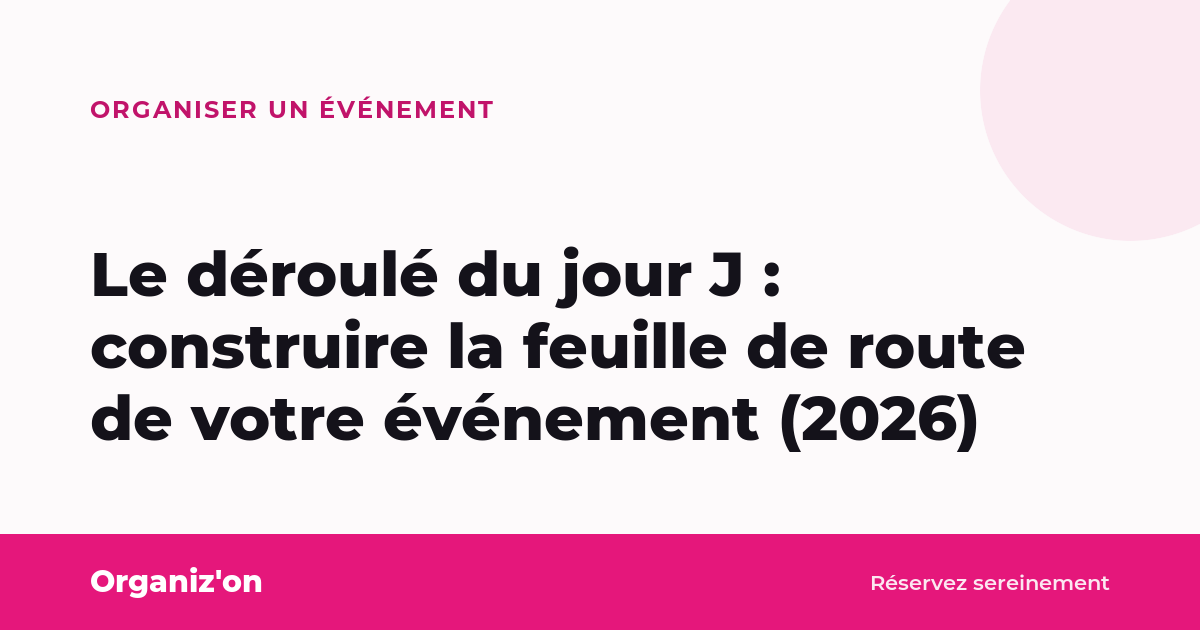 Le déroulé du jour J : construire la feuille de route de votre événement (2026)